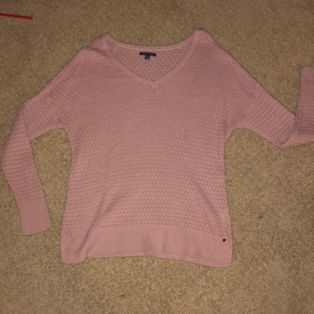 V-neck knit sweater